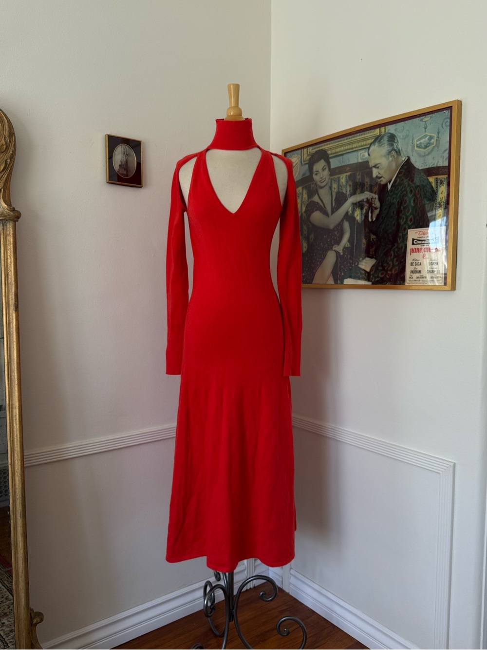 LPA Knit cutout Long Sleeve Maxi Dress